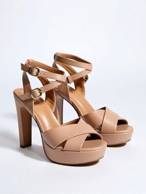 Steve Madden Blush Tan Platform High Heel Sandals